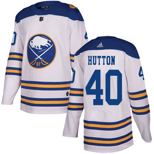 Men's Buffalo Sabres #40 Carter Hutton White Stitched NHL Jersey
